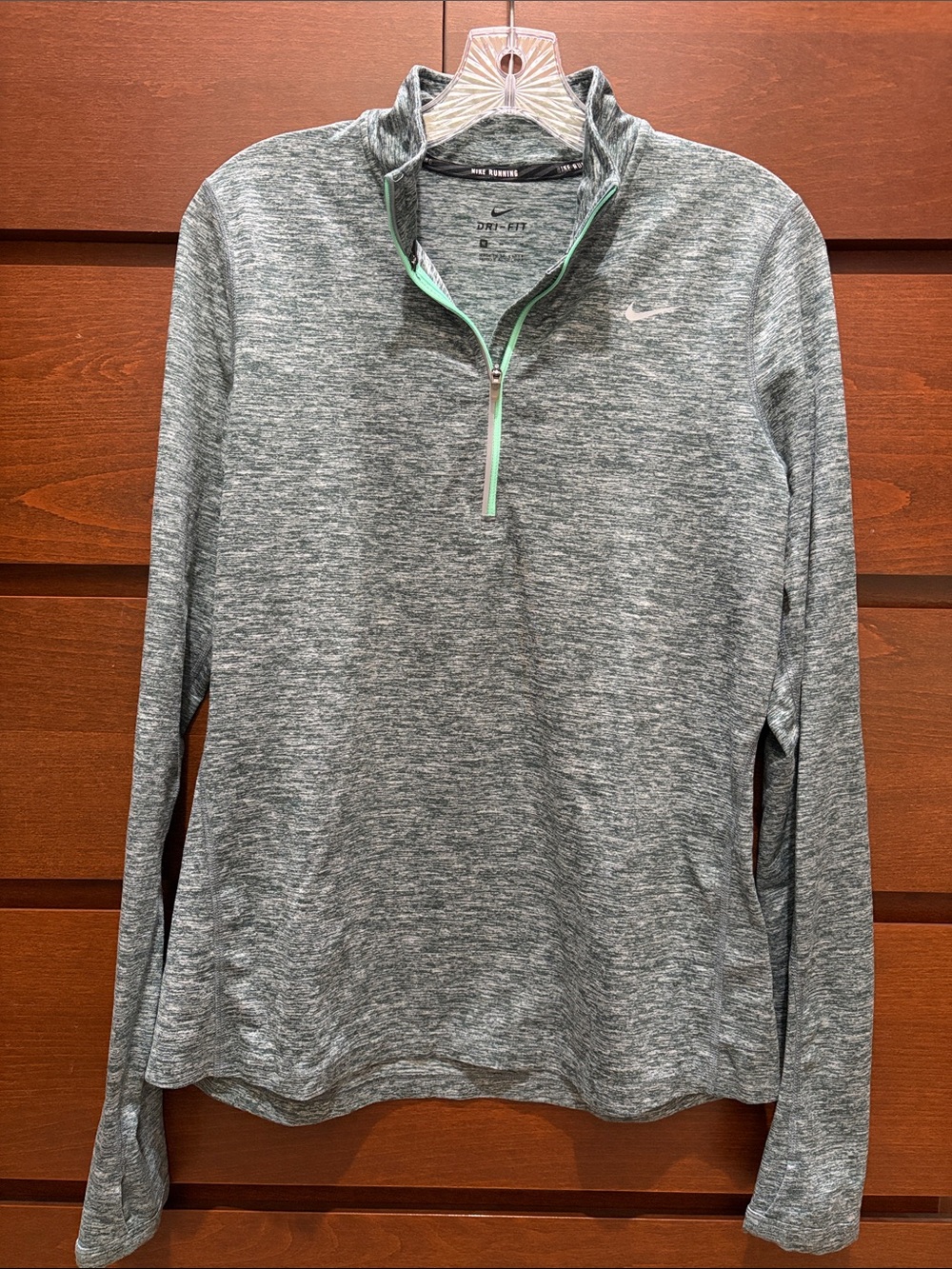Nike Element Half-Zip Running Shirt Heather Hunter Green-Medium